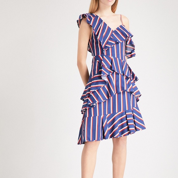 alice + olivia Laflora Asymmetrical Ruffle Dress - Picture 6 of 8